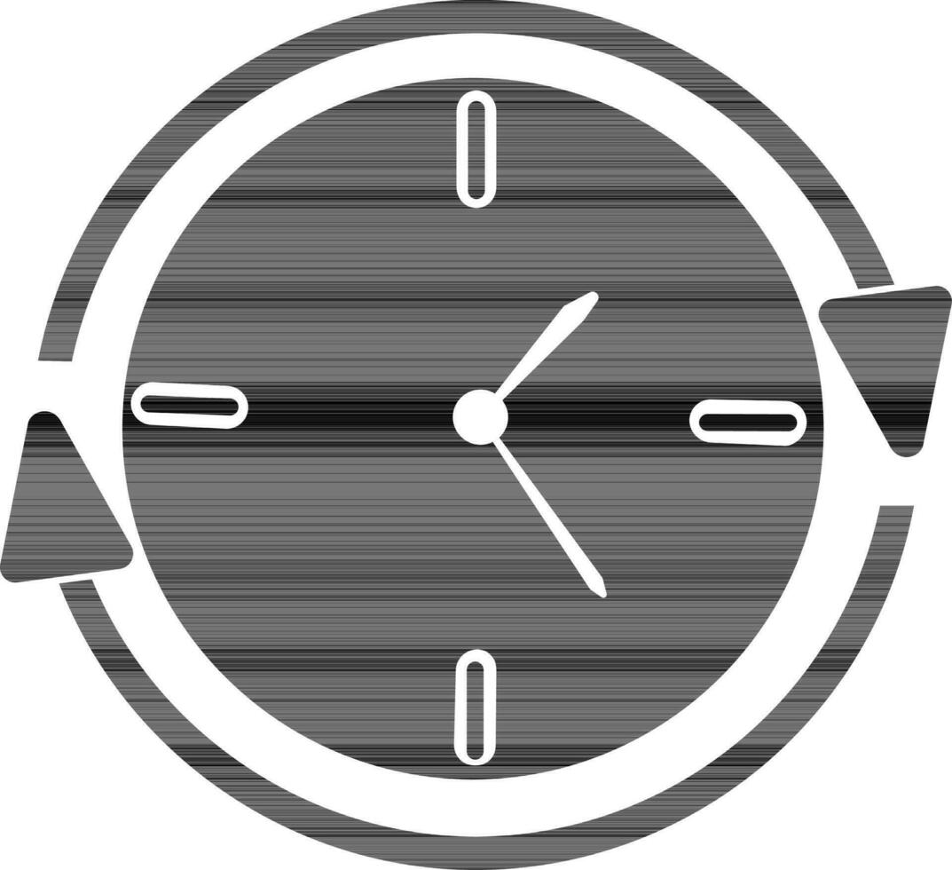 Symbol of clock with circular arrow for job search. vector