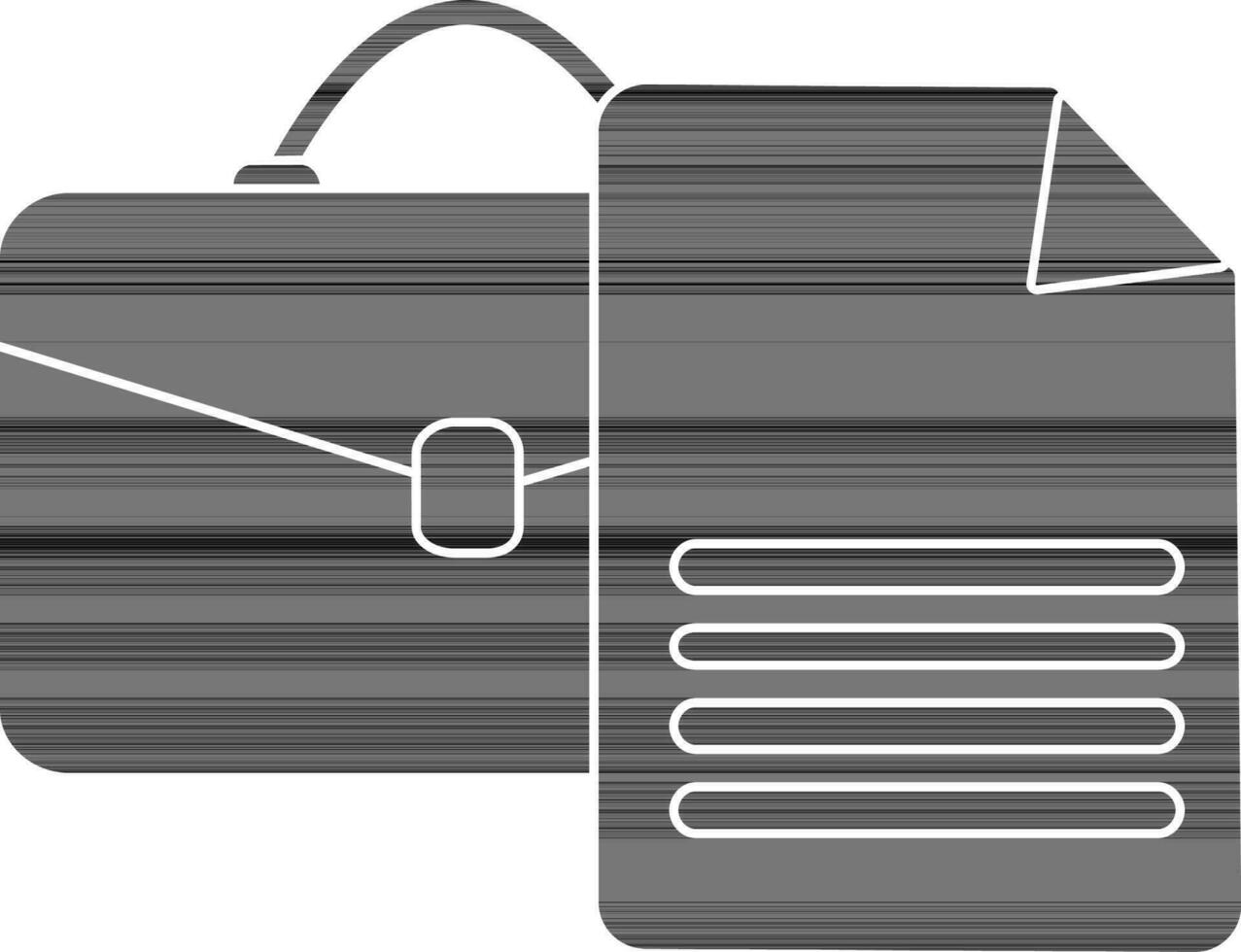 Icon of briefcase with document for searching job. vector