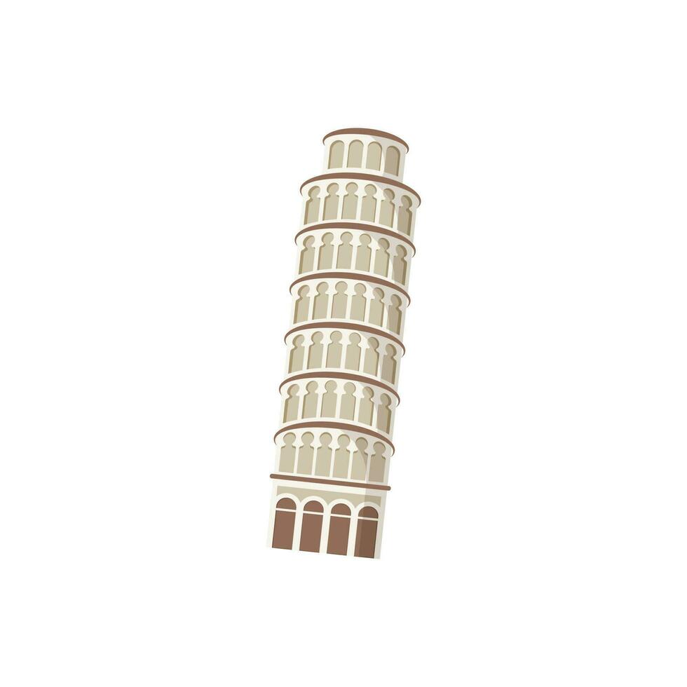 torre de Pisa en gris y marrón color. vector