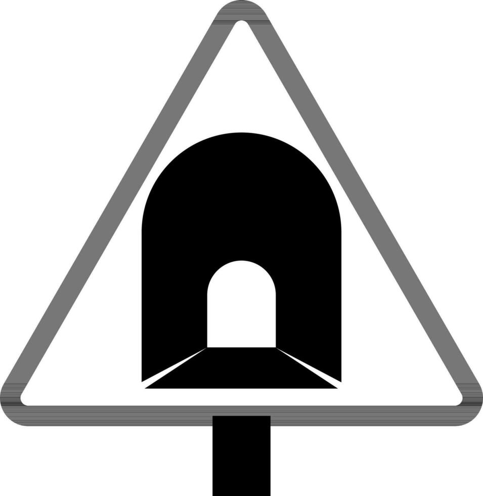 Tunnel icon on Traffic board. vector