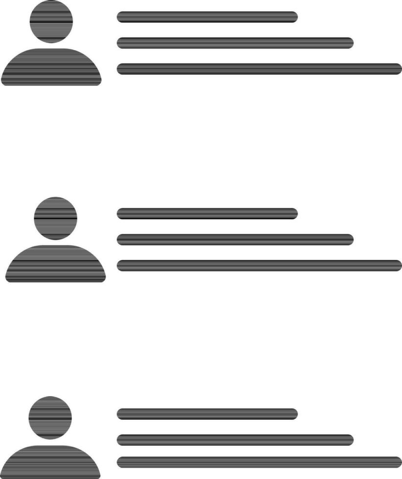 Silhouette style of list of possible workers to choose for job. vector