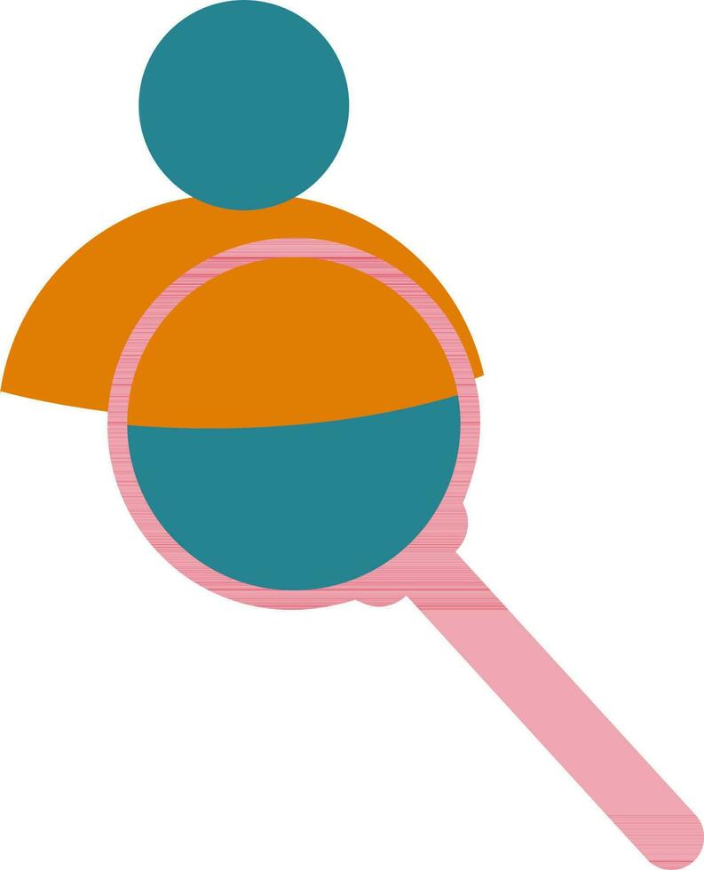 Man icon with magnify glass for job searching. vector