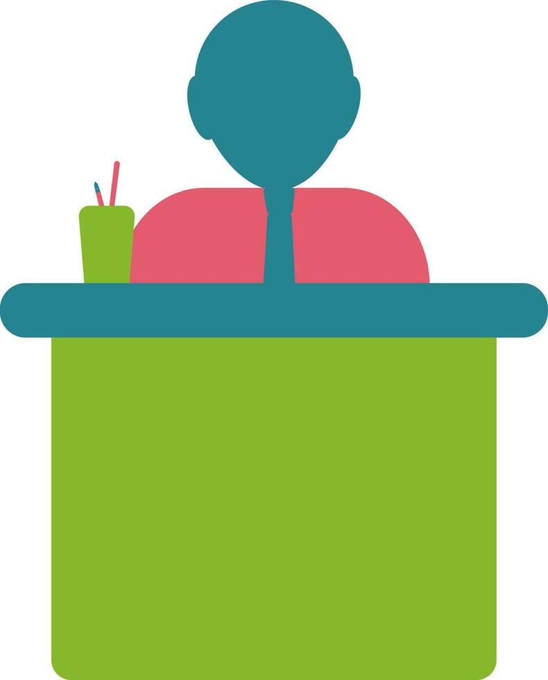 Illustration of employee icon sit for interview. vector