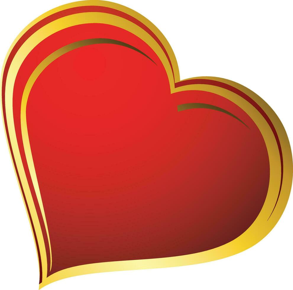 Red heart for happy valentine's day. vector