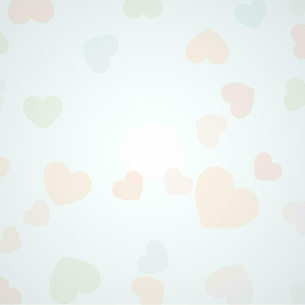 Colorful hearts decorated sky blue background. vector