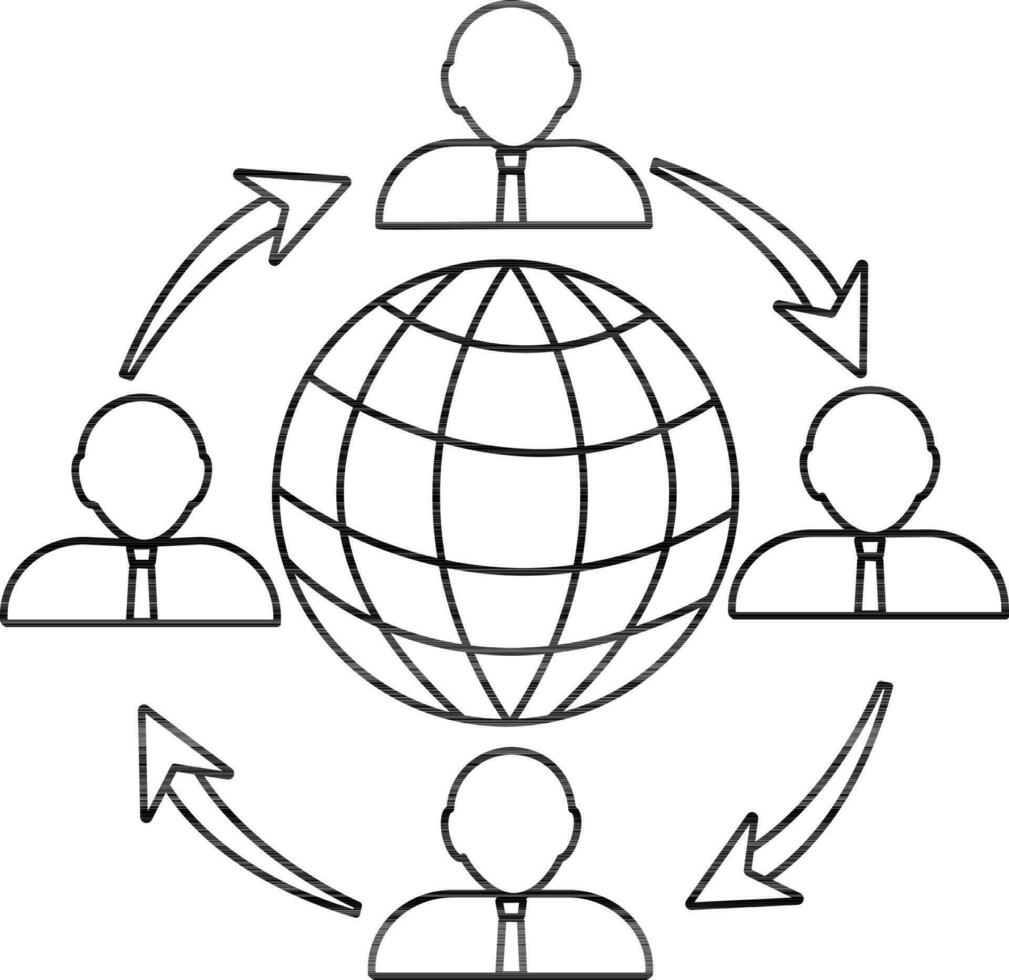 Connect employee with web sign for job concept. vector