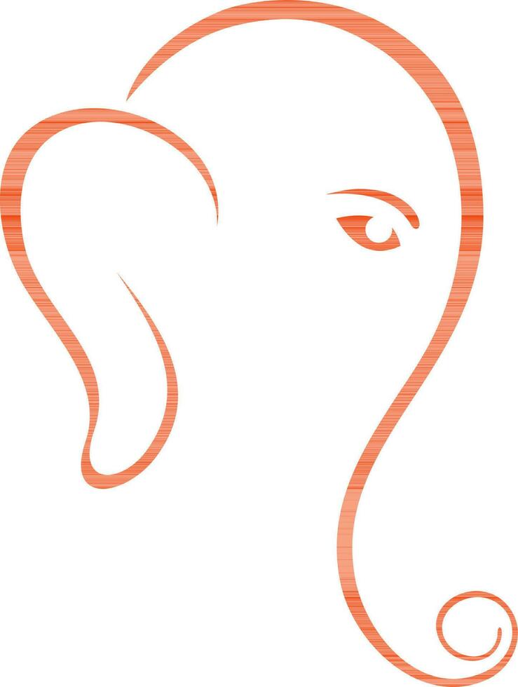 Line art illustration of Lord Ganesha. vector