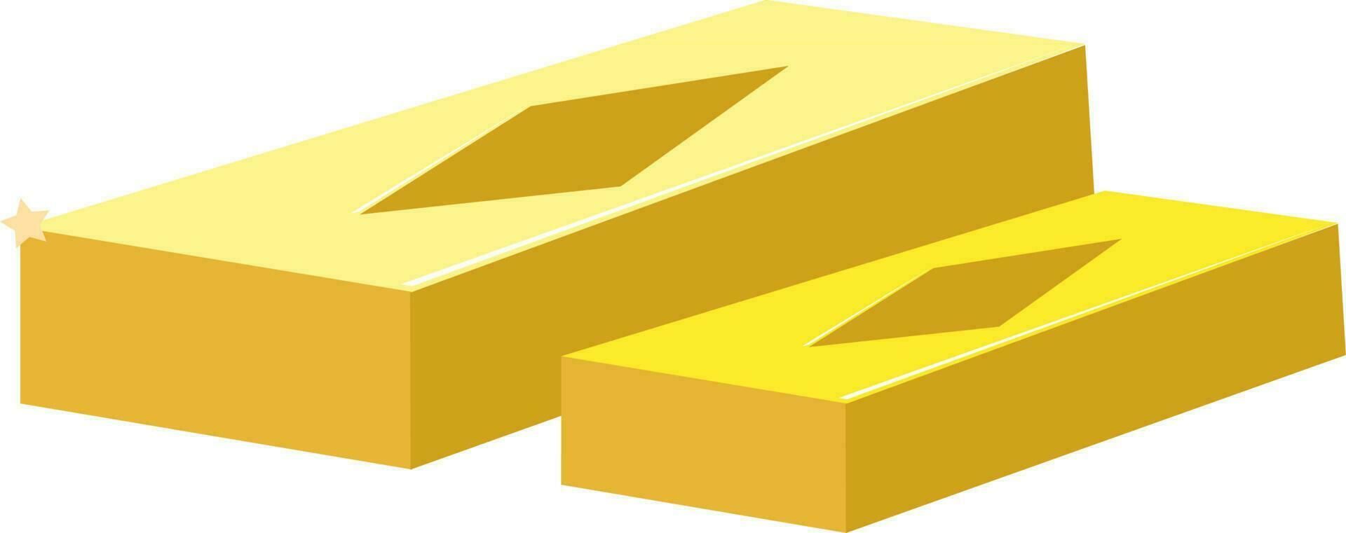 Flat illustration of gold bricks. vector