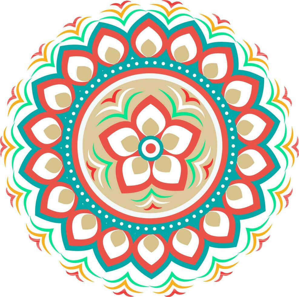 Colorful floral mandala design. vector