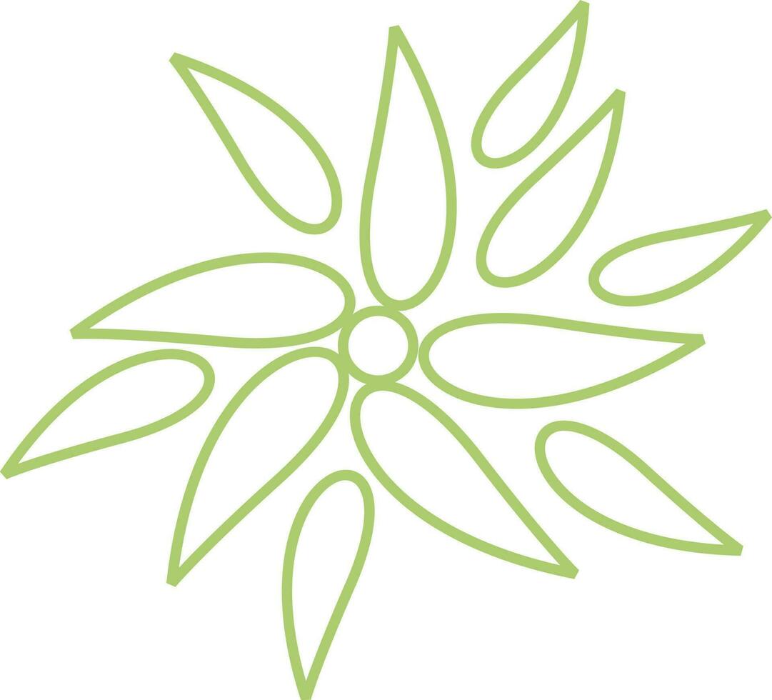 Green leaves in flower shape. vector