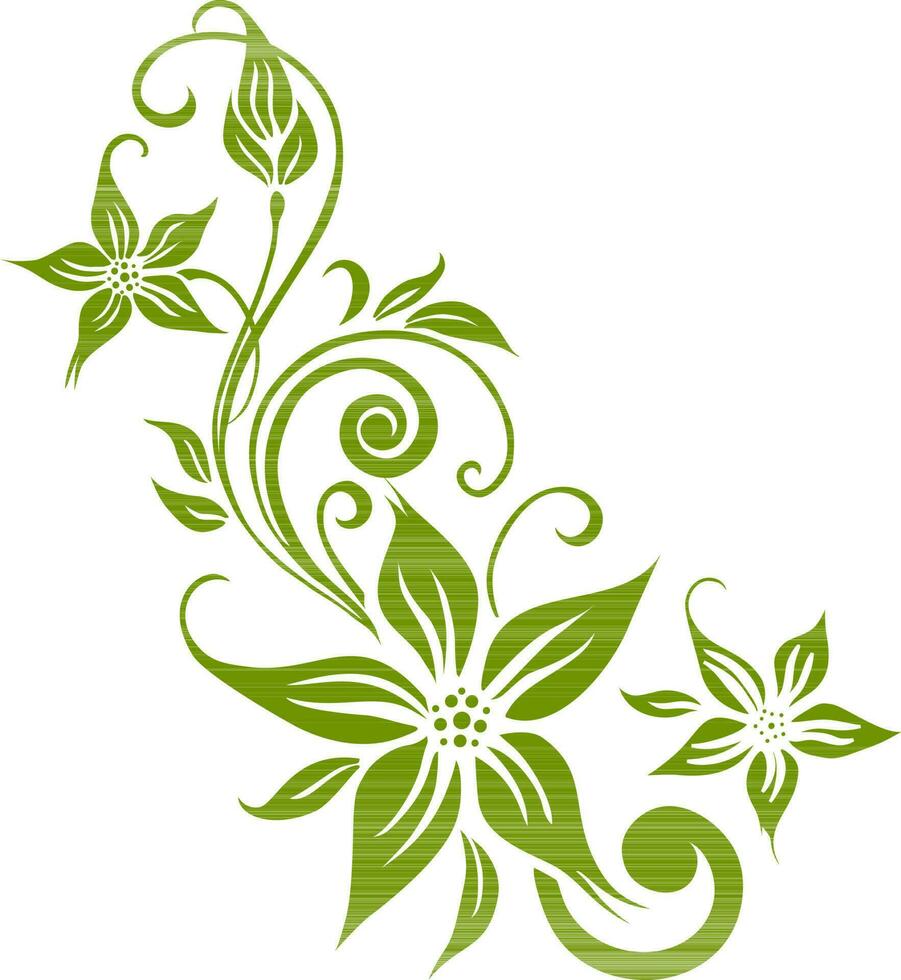 verde flores con floral modelo. vector