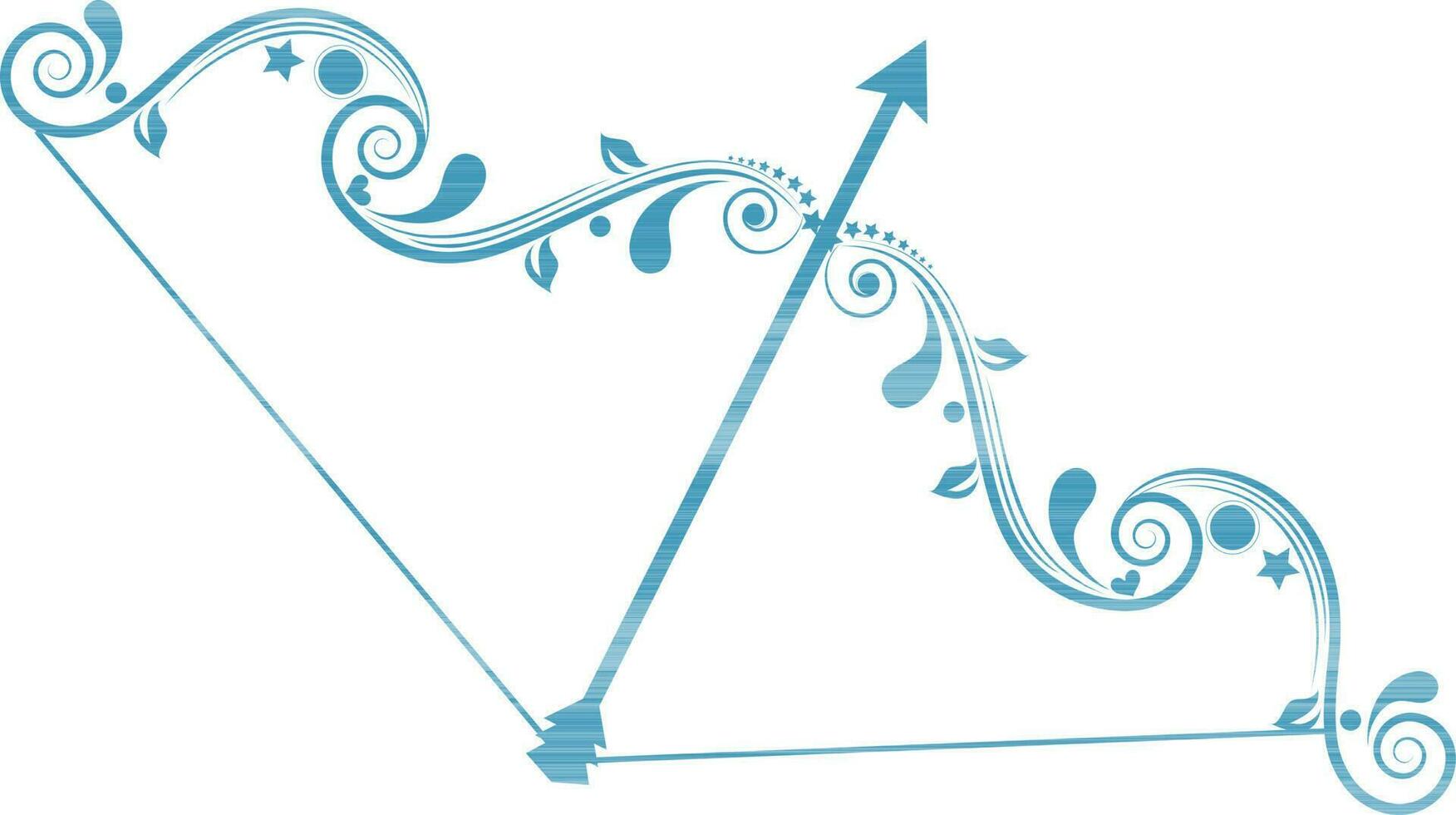 Floral design of bow of sagittarious in zodiac sign. vector