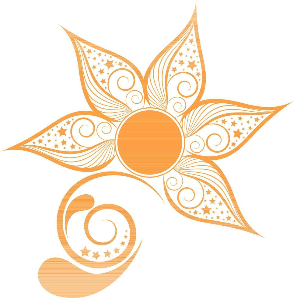 Orange color of flower in floral design element. vector