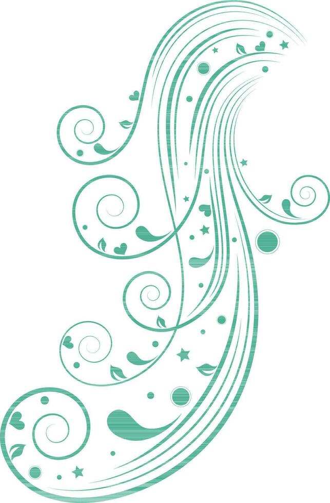 Ornament in floral design with green color. vector
