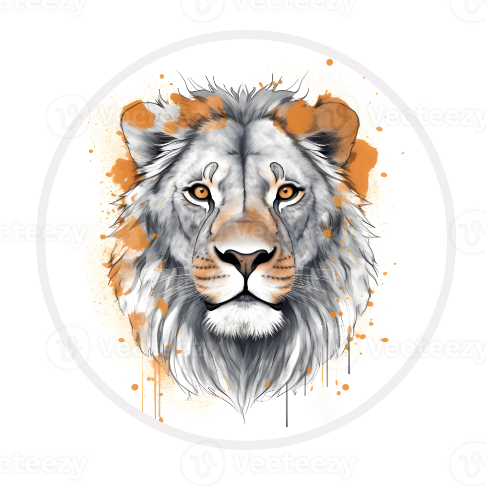 king lion t-shirt design, best , trending design, book cover ,posters and other uses , isolated. png