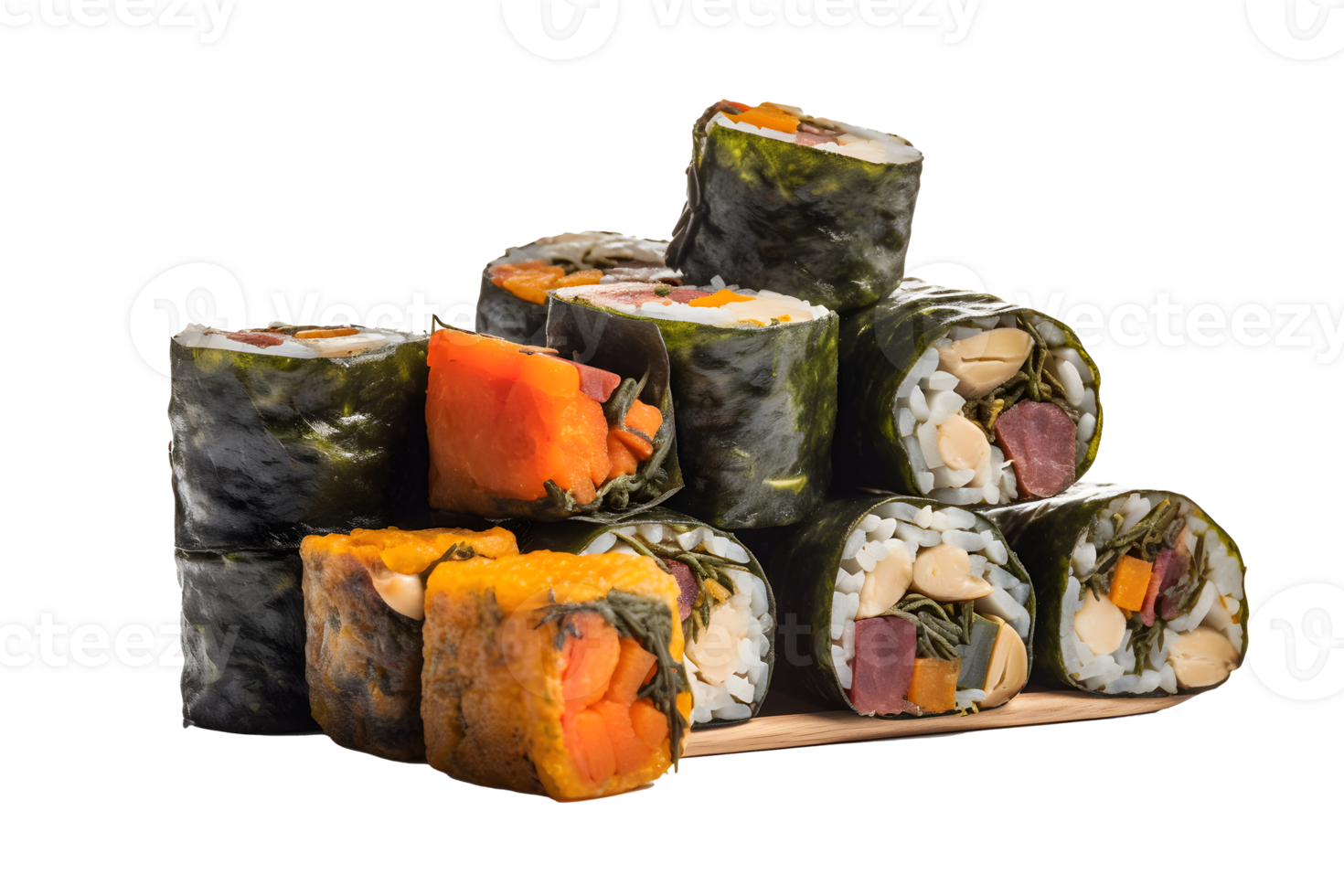 Sushi ,isoliert auf transparent Hintergrund, generativ ai. png