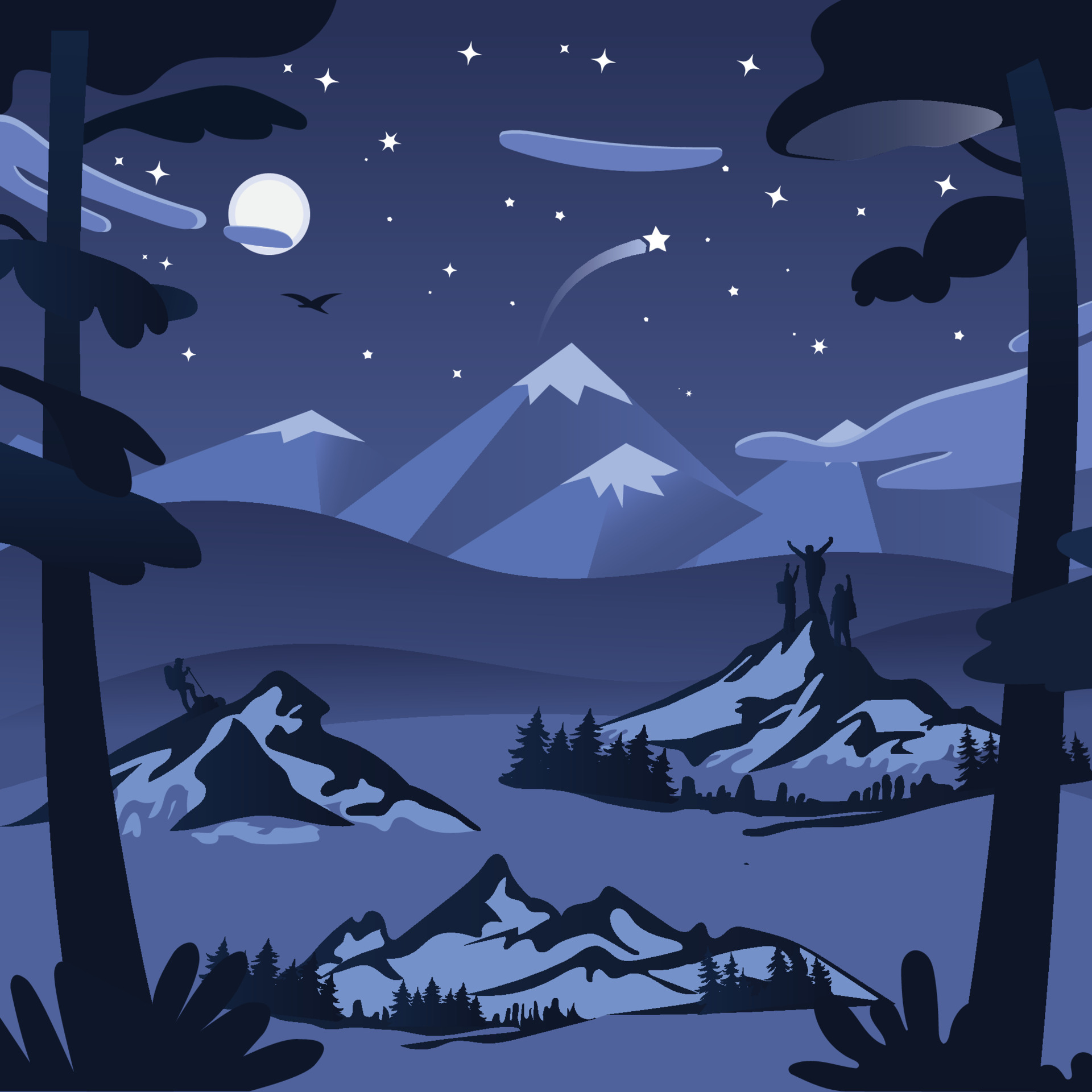 Mountain Landscape Vector Art 24385632 Vector Art at Vecteezy