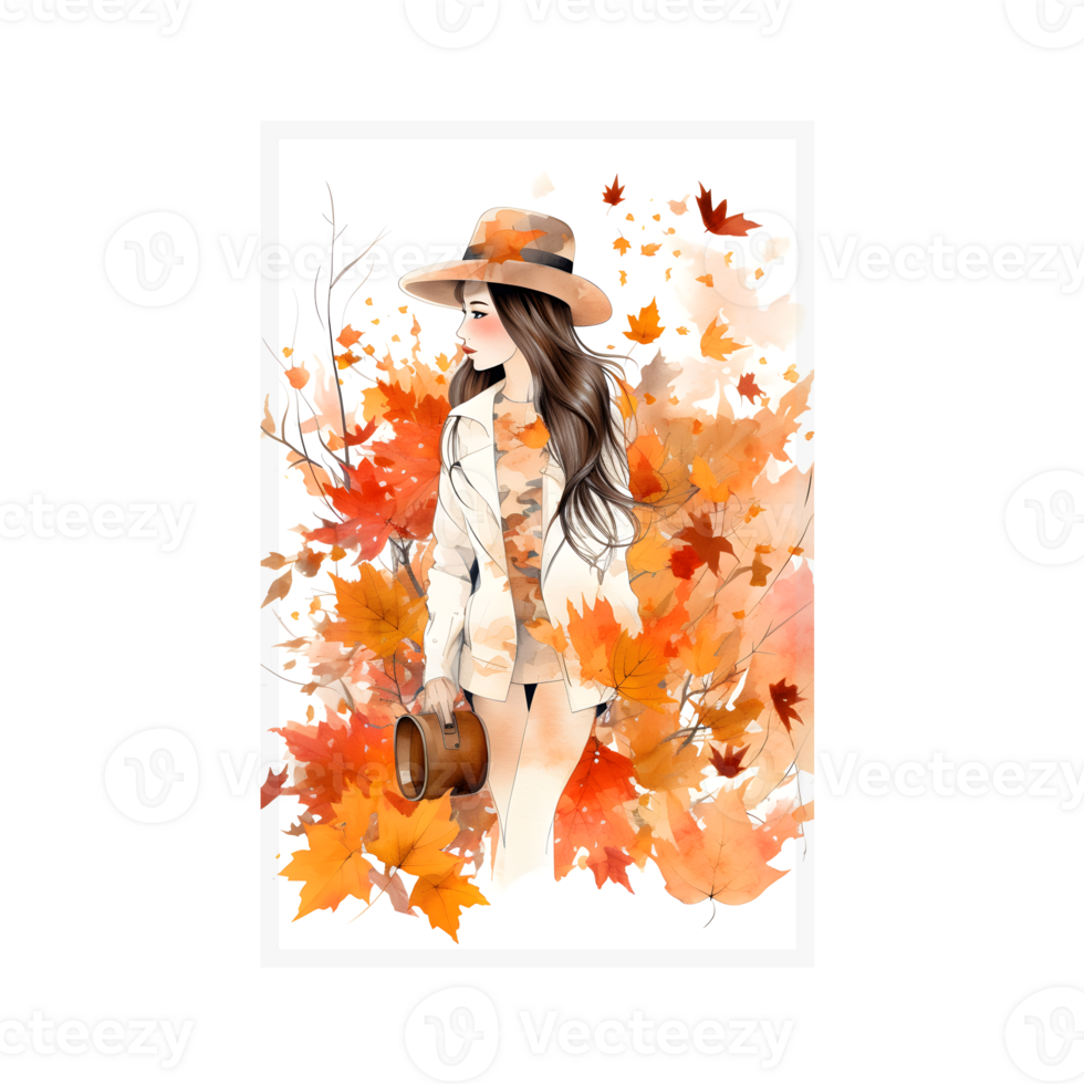 Autumn women t-shirt design, book cover ,posters and other uses, . . png