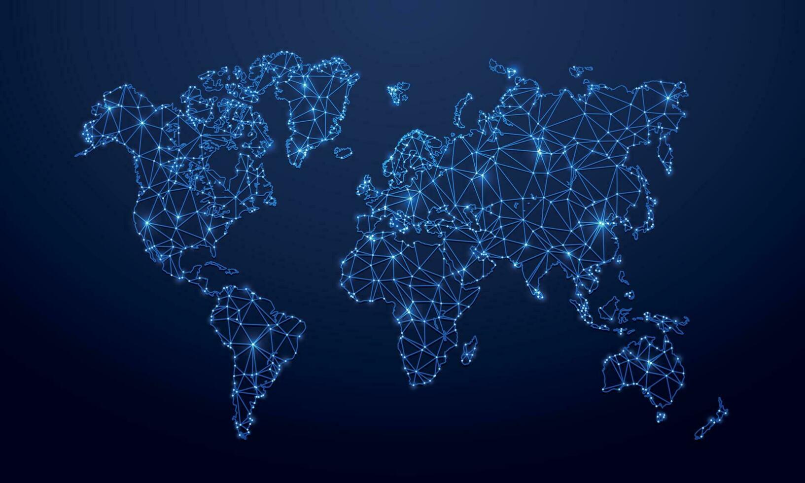 poligonal mapa. digital globo mapa, azul polígonos tierra mapas y mundo Internet conexión 3d cuadrícula vector concepto ilustración