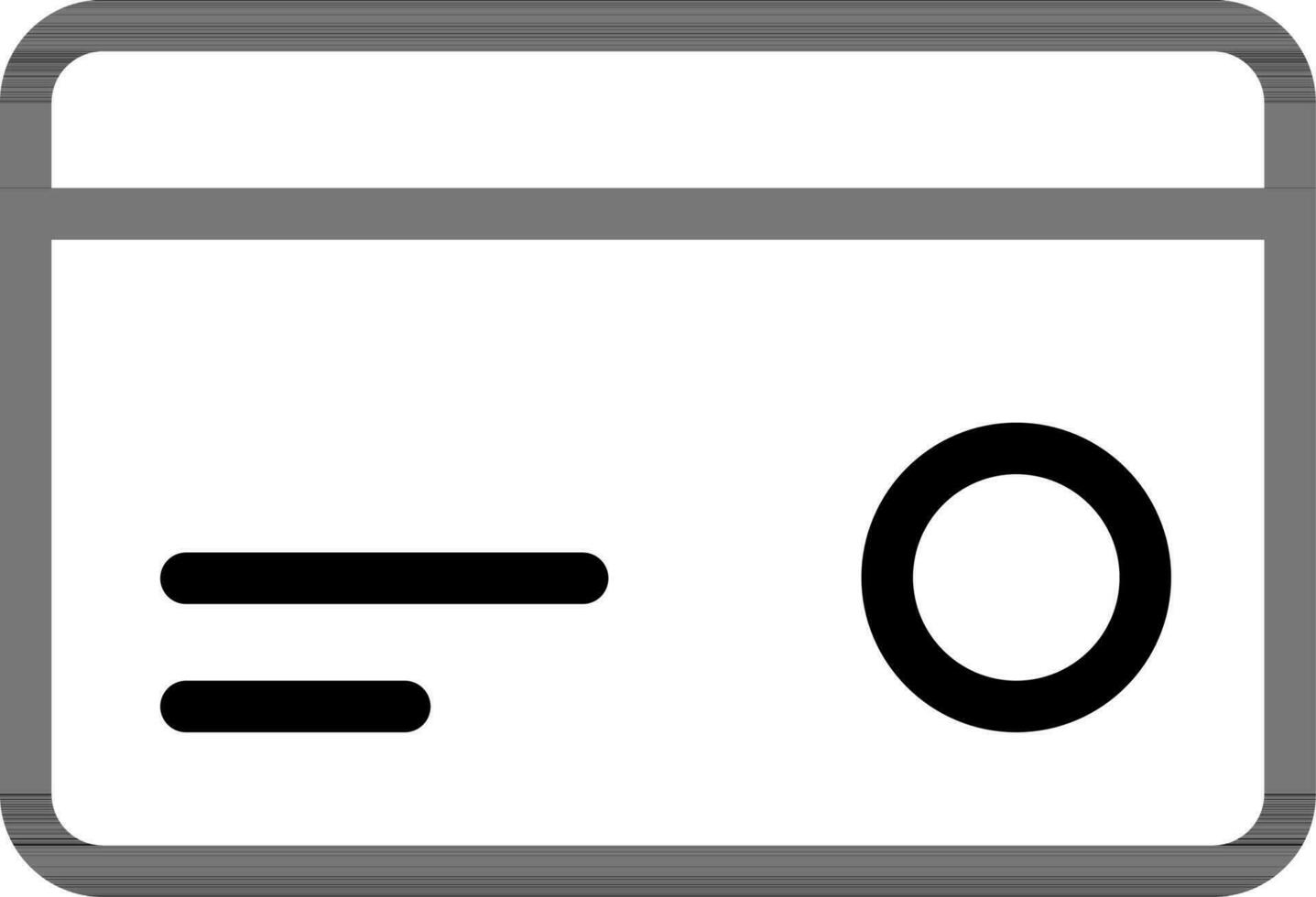 Black Line Art Payment Card Icon in Flat Style. vector