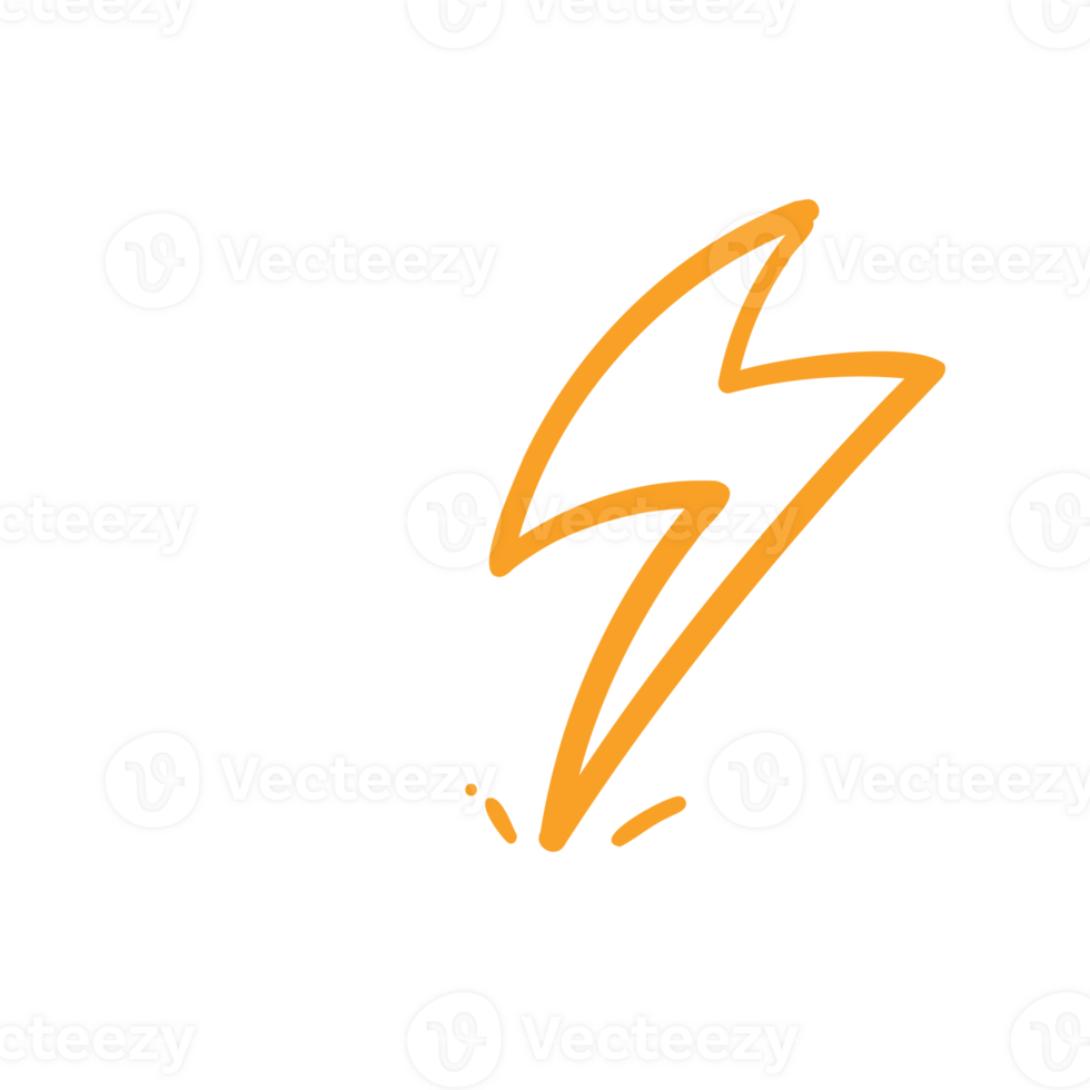 hand drawn doodle elements lightning symbol for decorating cute cards png