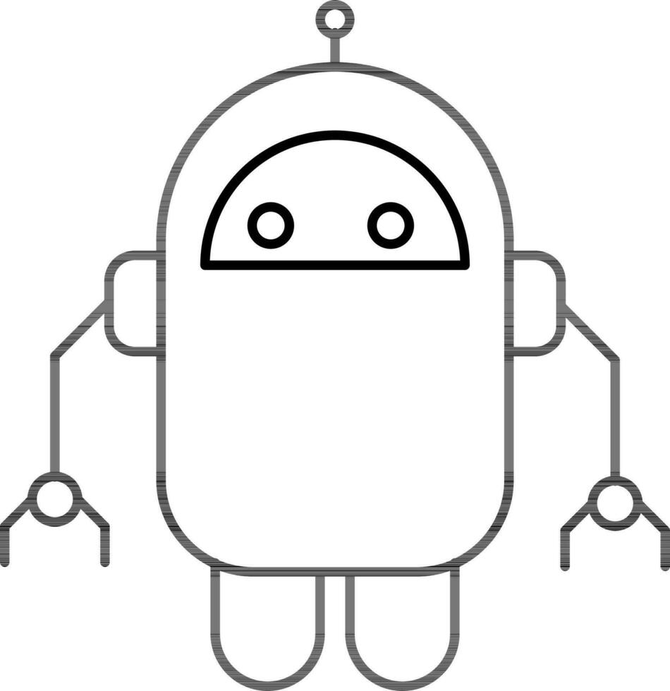 Outline Robot icon in flat style. vector