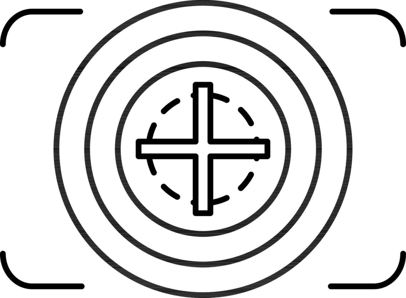 Line art illustration of Target point icon. vector