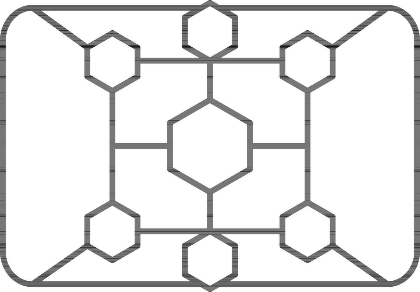 Black line art illustration of Algorithm icon. vector