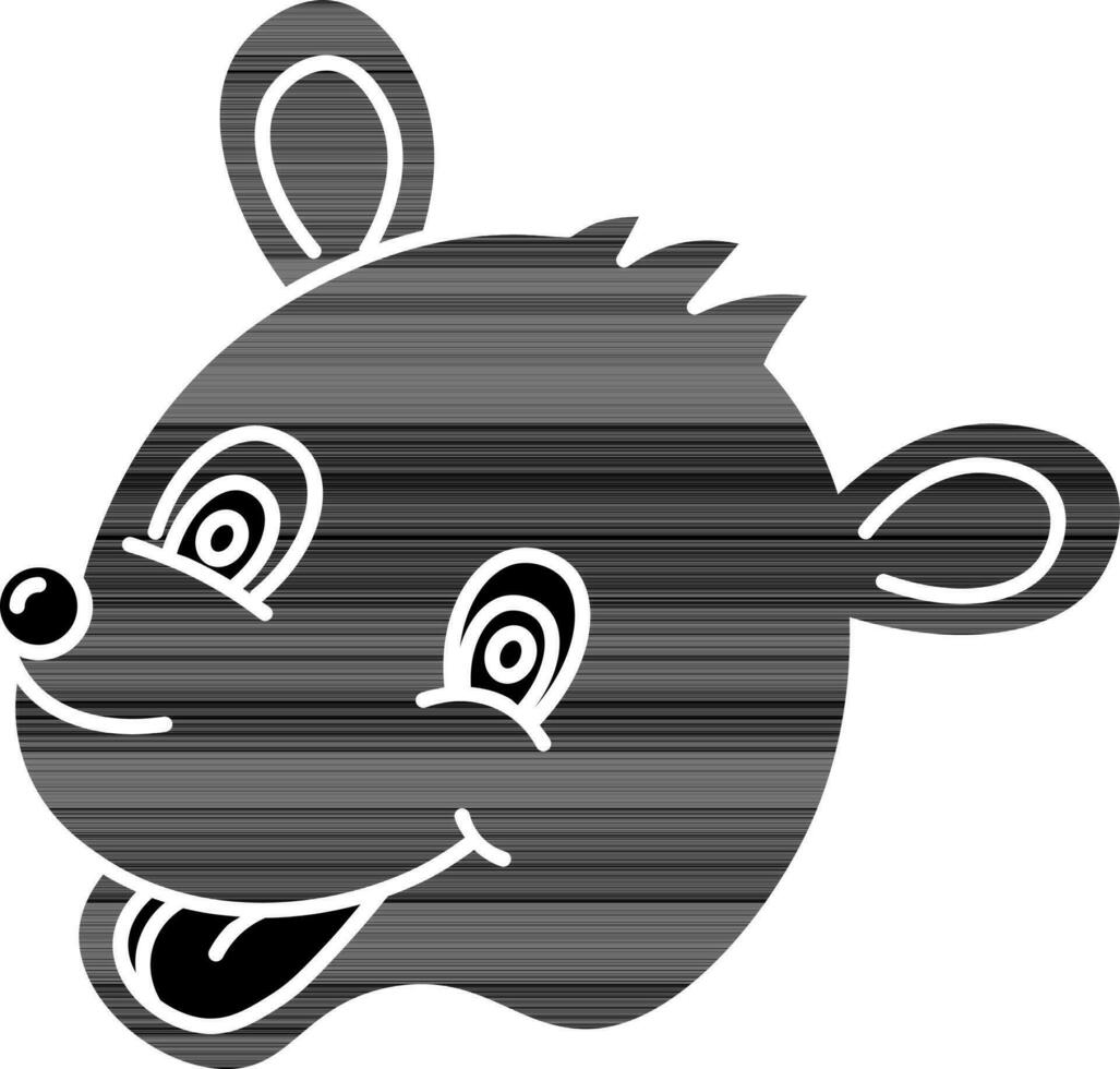 Funny Bear Face Icon in Flat Style. vector