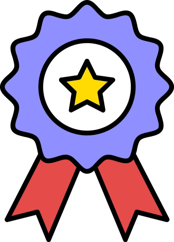 Star Badge icon in flat style. vector