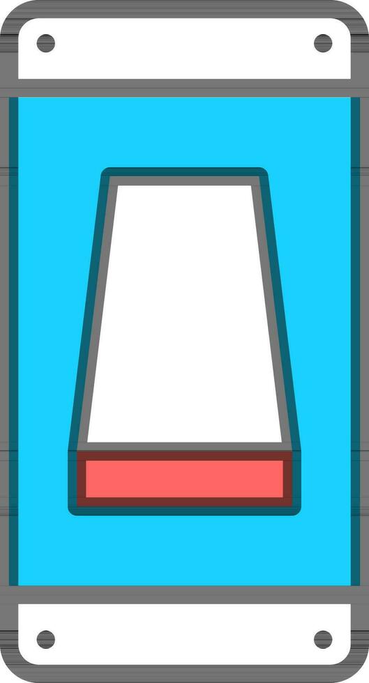 Isolated Electric switch button icon in blue and white color. vector