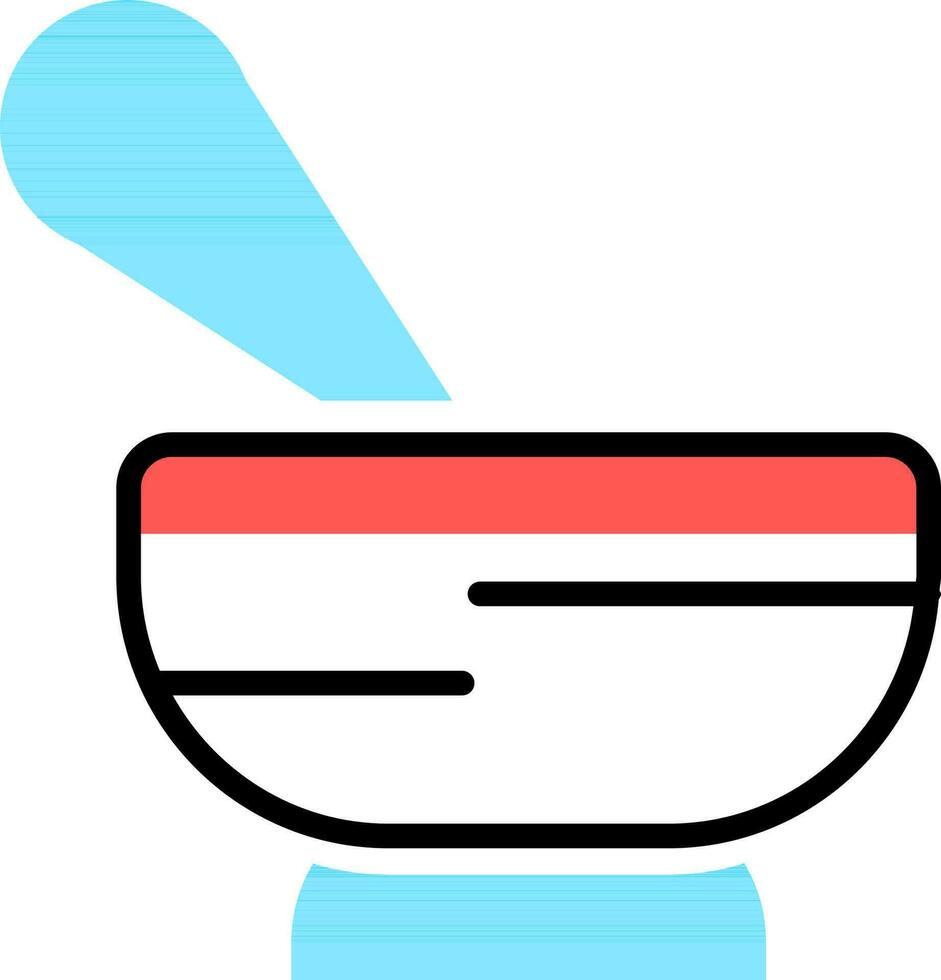 Flat style Mortar and Pestle colorful icon. vector