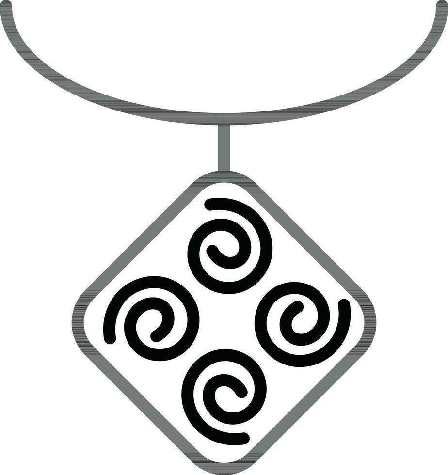 Flat style Circular design pendant in line art. vector