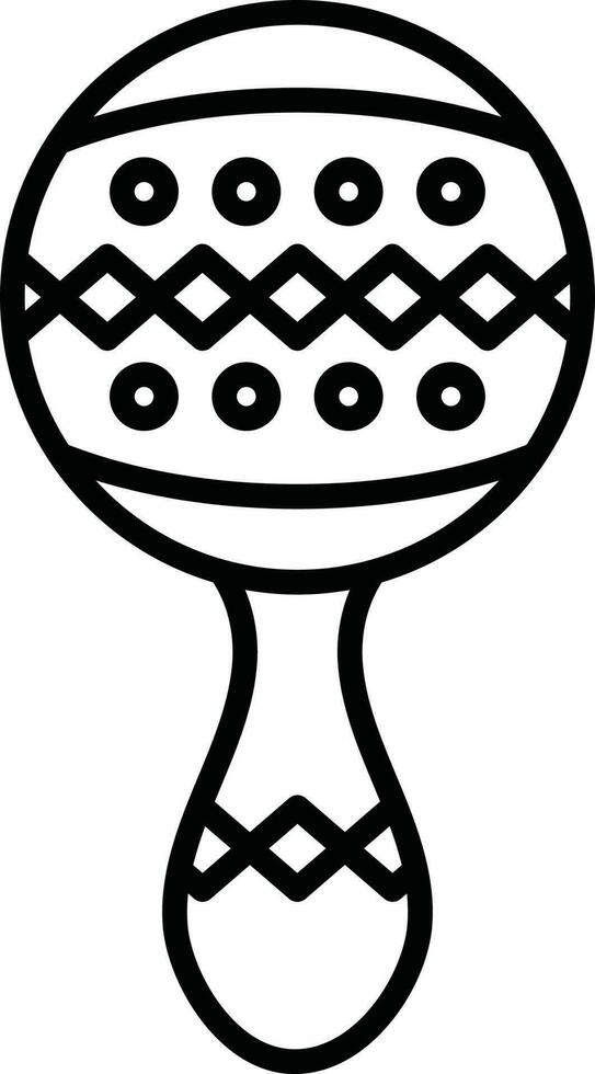 Maracas icon in black line art. vector