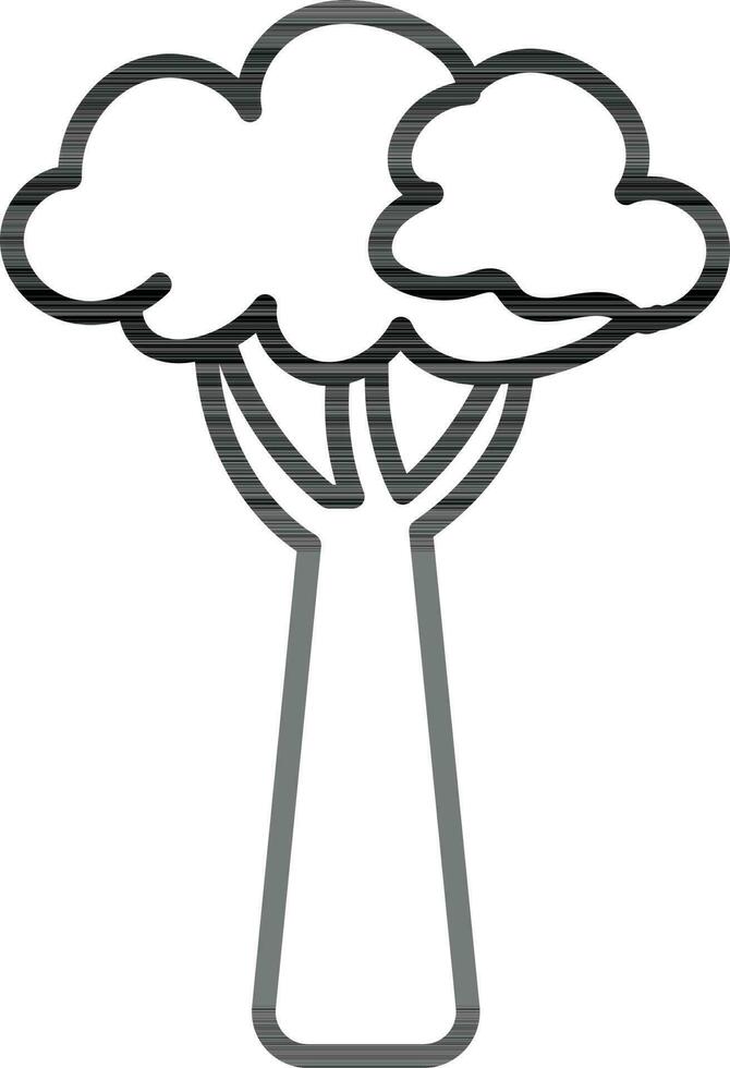 Line art illustration of Baobab icon. vector