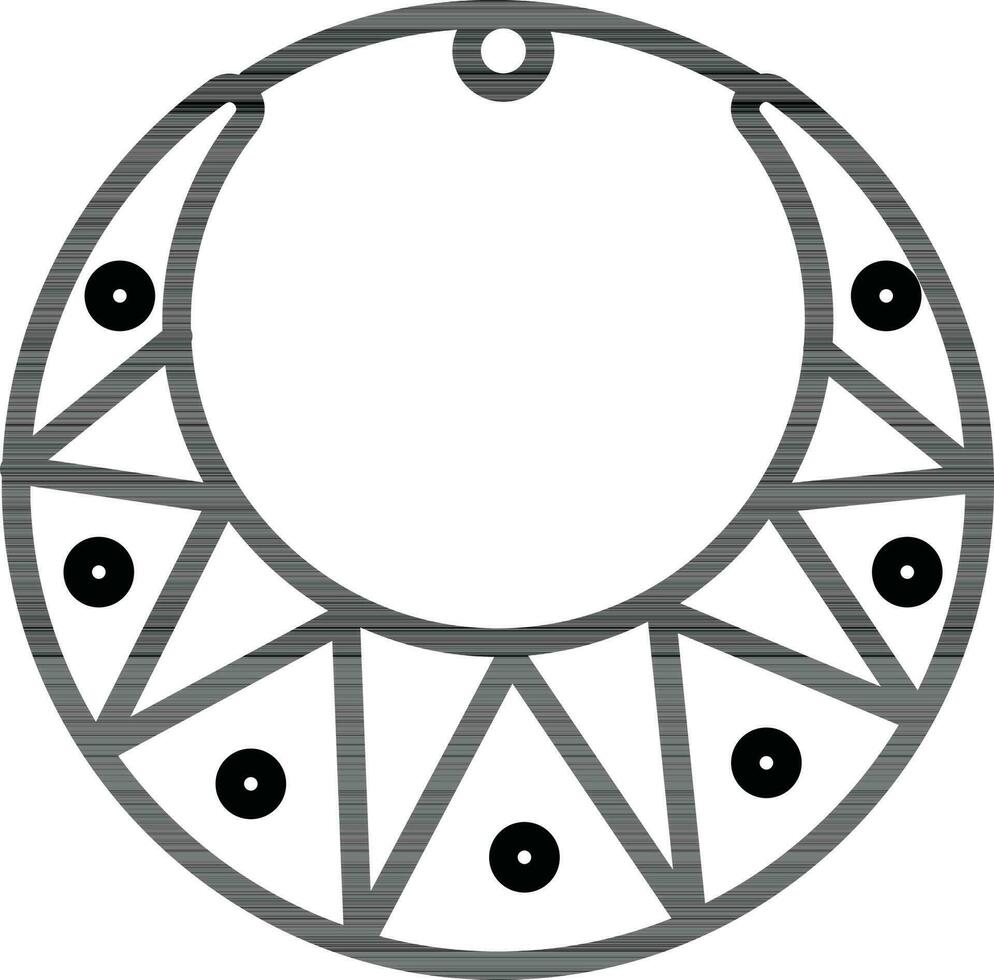Necklace icon in black line art. vector