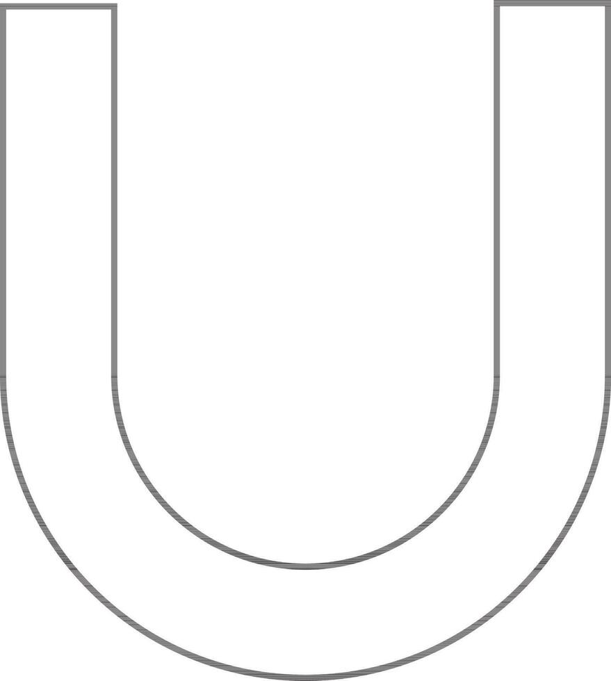 U form of magnet for education concept in stroke. vector