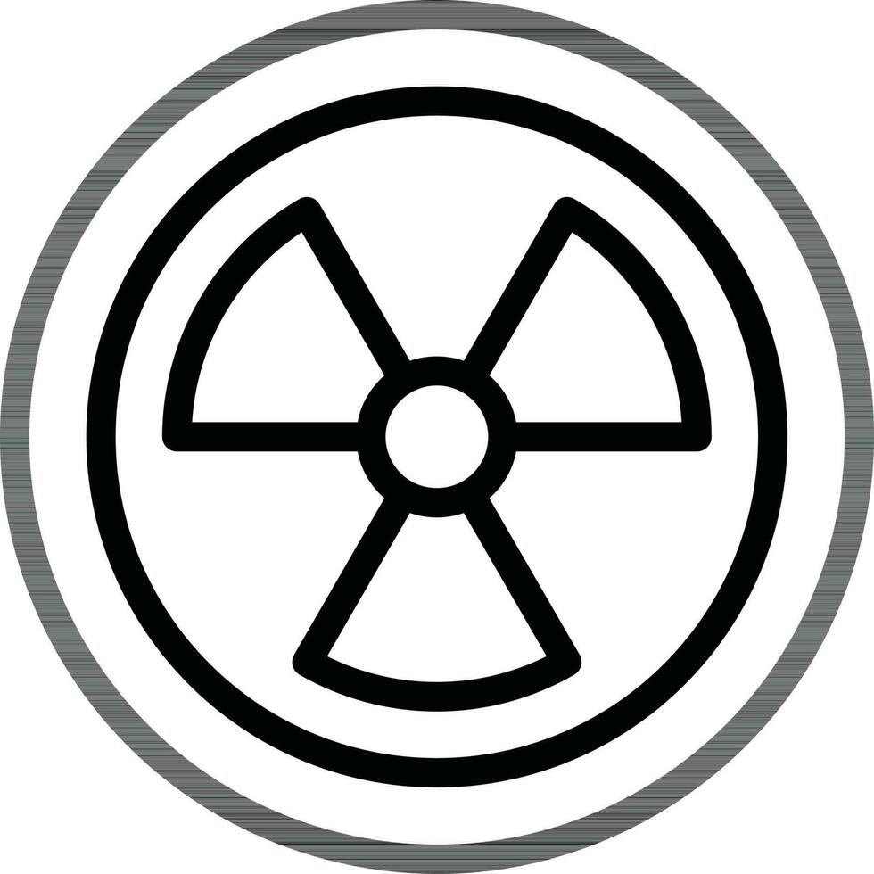 Line art Nuclear icon in flat style. vector
