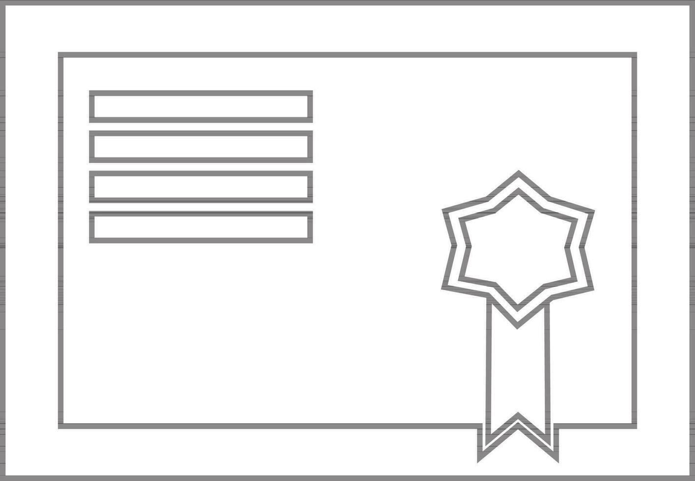 Stroke style of certificate icon for eduaction concept. vector