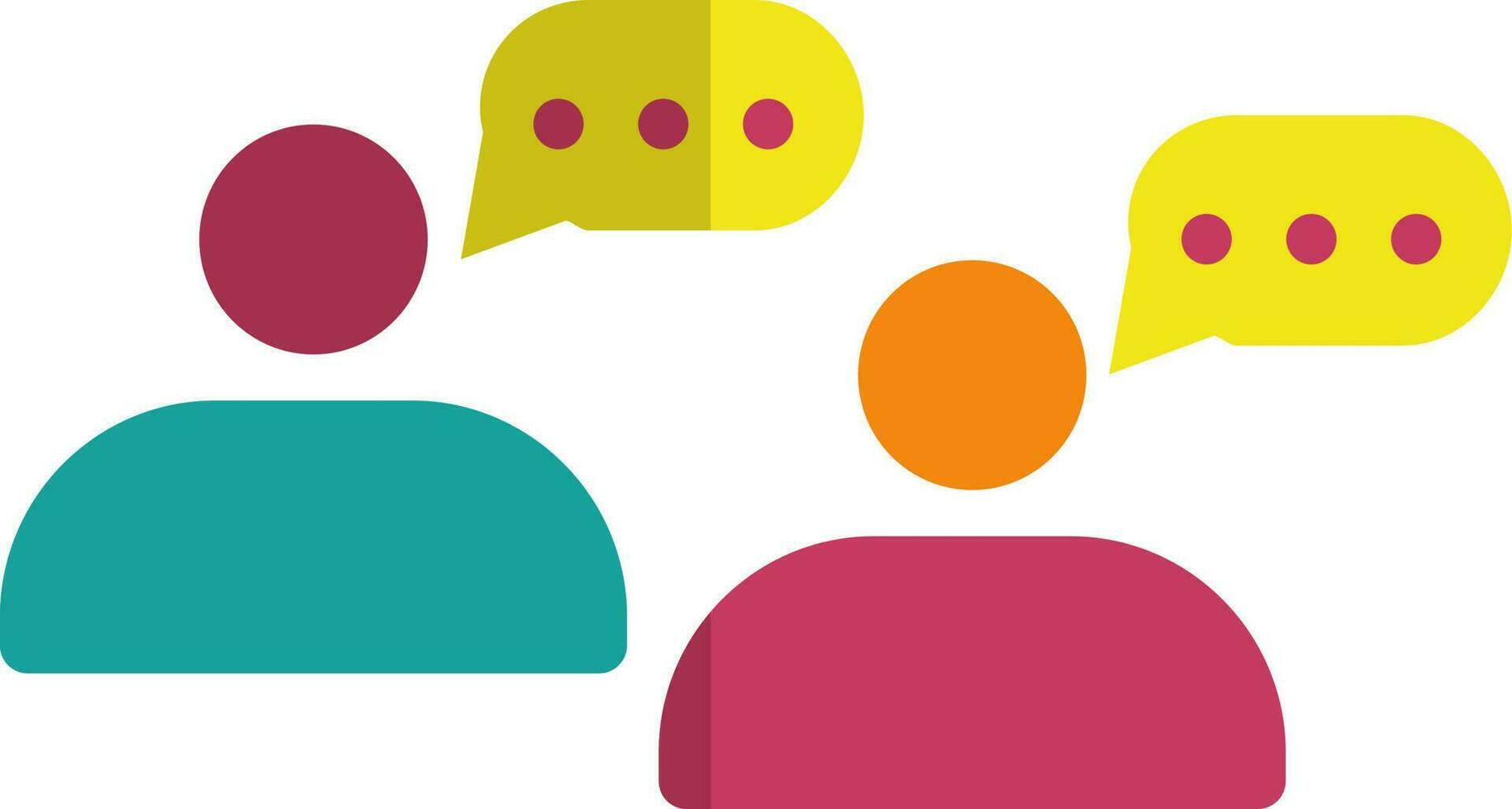 Character of two man talking to chatting box. vector