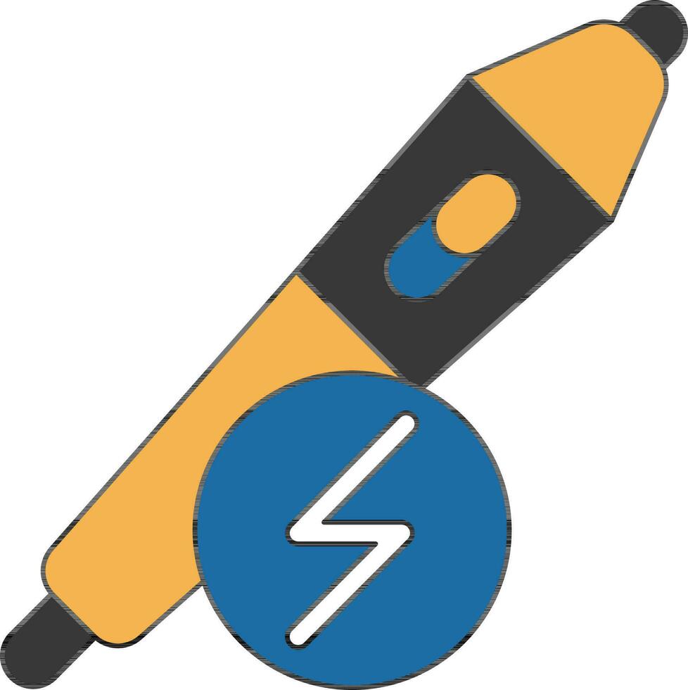 wacom bolígrafo icono en negro y amarillo color. vector