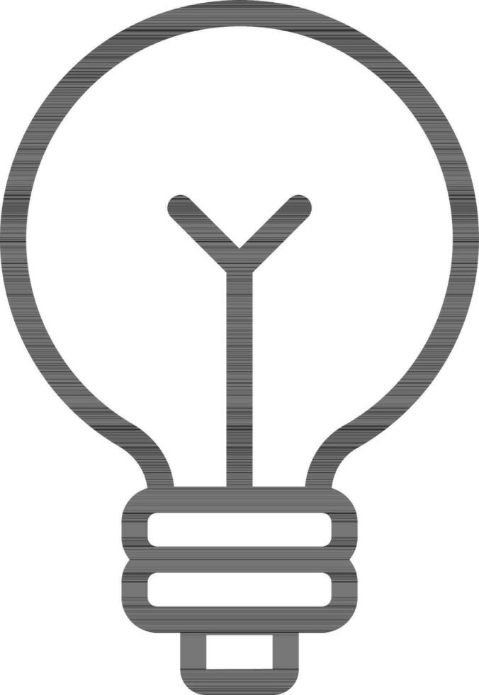 Black line art illustration of Light bulb icon. vector