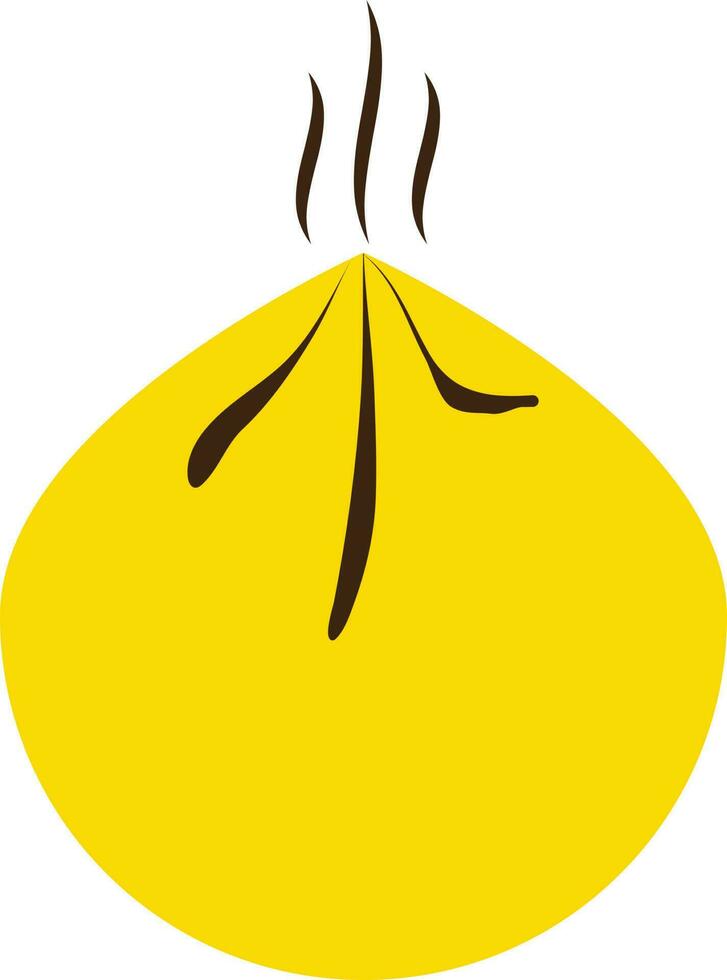 Chinese dumpling icon in yellow color. vector