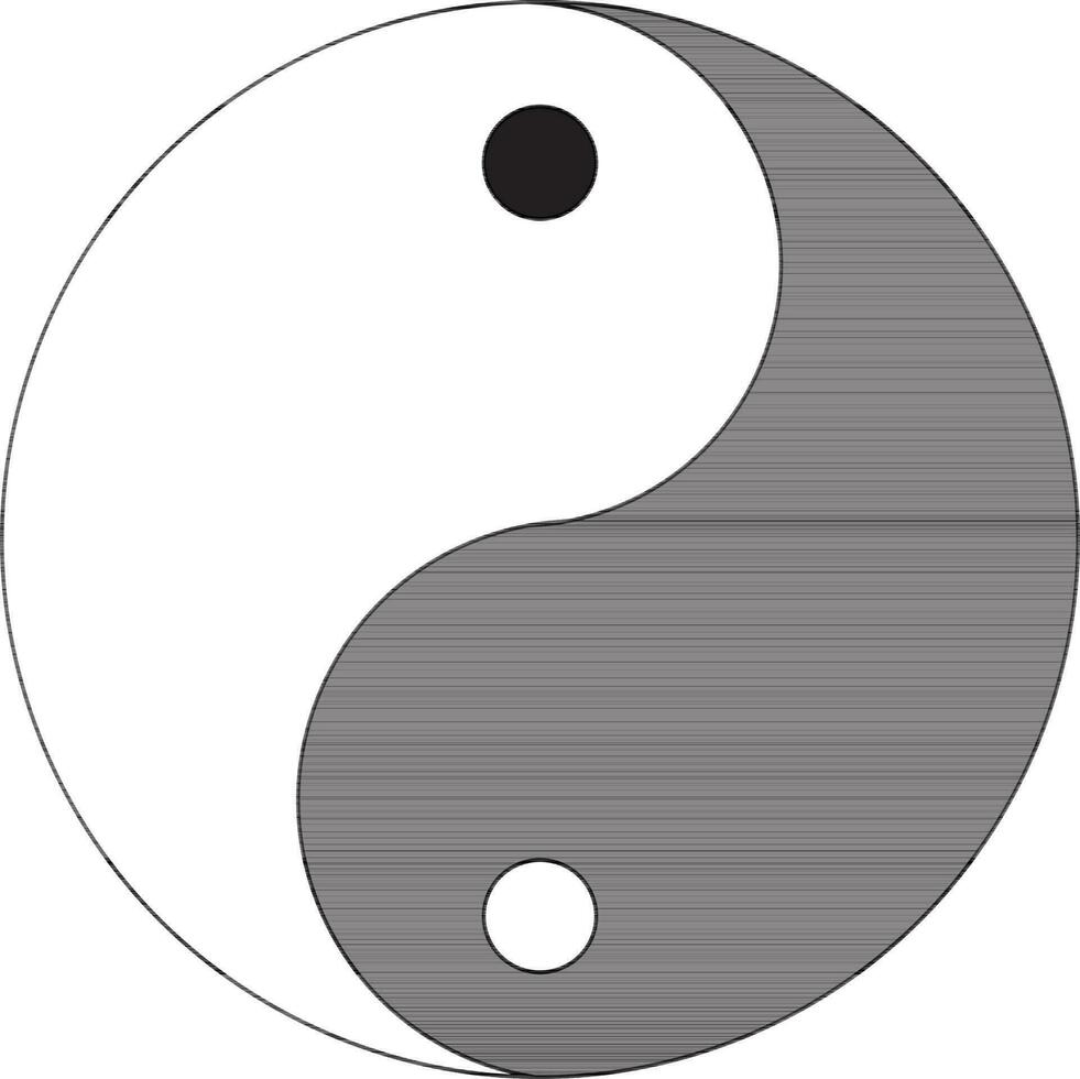 yin y yang icono con frontera en ataque. vector