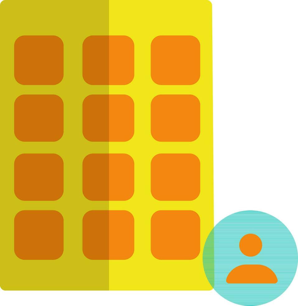 Yellow and orangre voting machine in flat style. vector