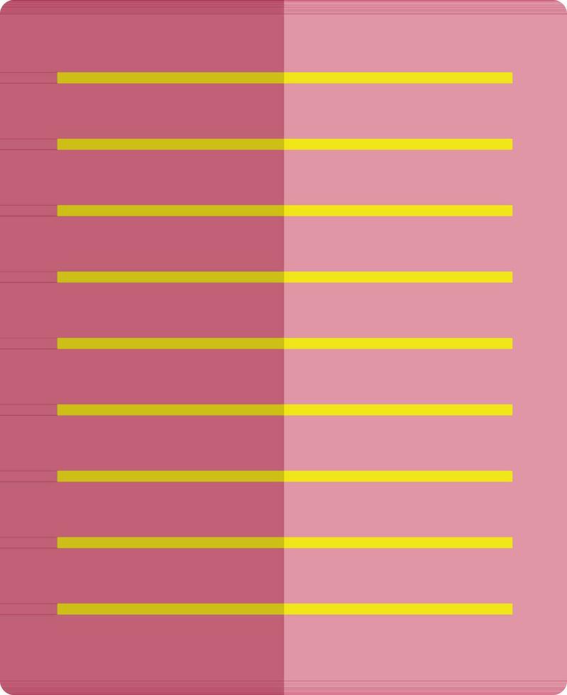 Blank document paper in pink and yellow color. vector