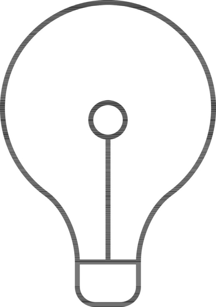 Line art illustration of Light bulb icon. vector