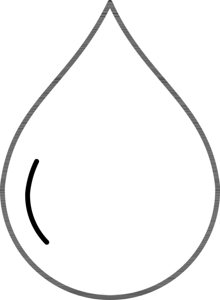 Black line art illustration of Drop icon. vector