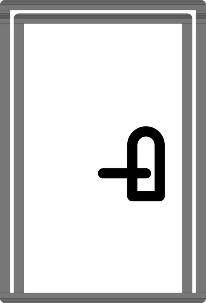 Closed Door icon in thin line art. vector