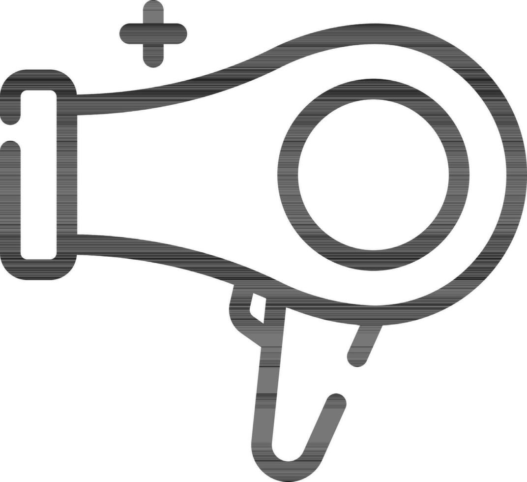 Flat Style Hairdryer Icon in Line Art. vector